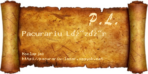Pacurariu Lázár névjegykártya